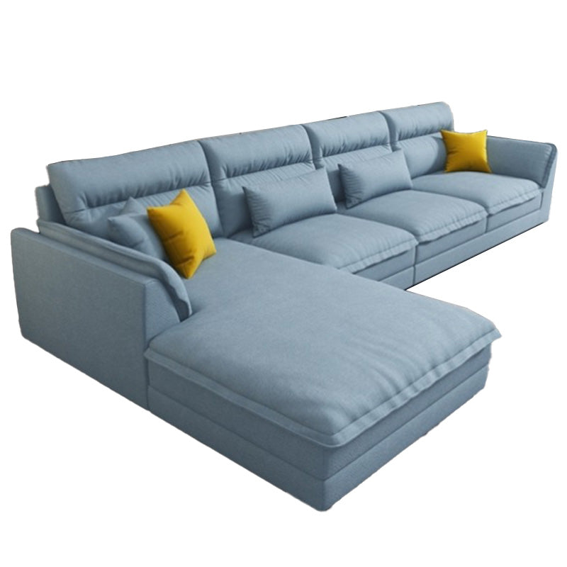 Modern Sectionals Faux Leather Pillow Top Arm Sectionals.134 inch