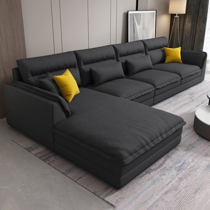 Modern Sectionals Faux Leather Pillow Top Arm Sectionals.134 inch