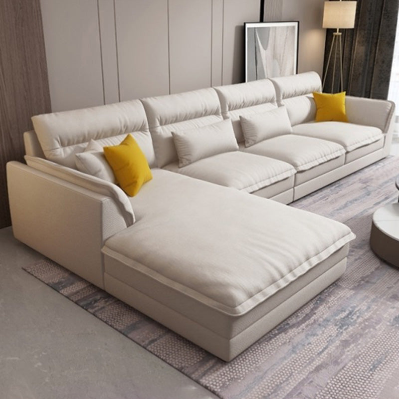 Modern Sectionals Faux Leather Pillow Top Arm Sectionals.134 inch