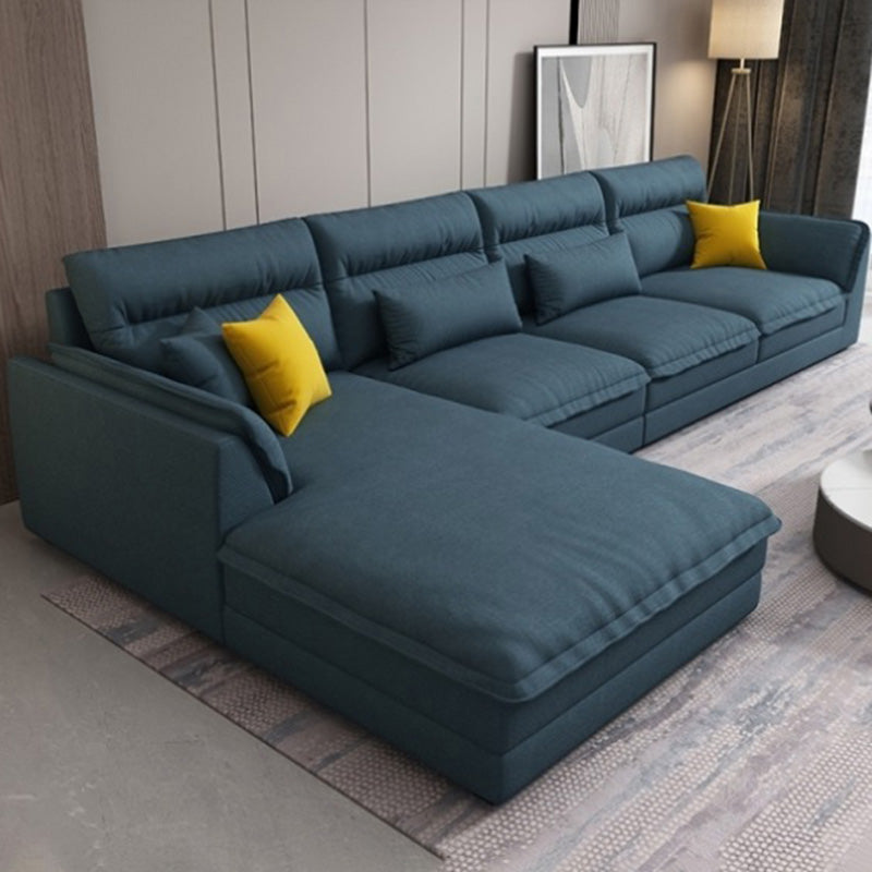 Modern Sectionals Faux Leather Pillow Top Arm Sectionals.134 inch