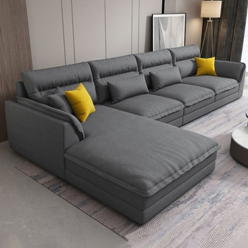 Modern Sectionals Faux Leather Pillow Top Arm Sectionals.134 inch