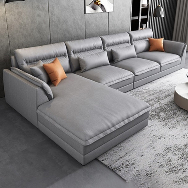 Modern Sectionals Faux Leather Pillow Top Arm Sectionals.134 inch