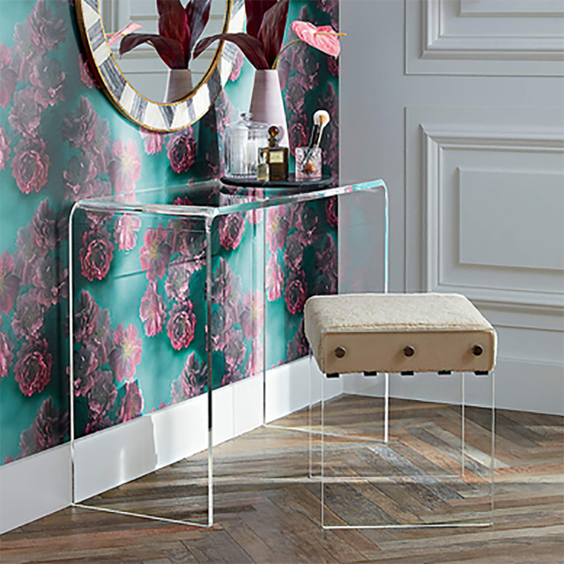Home Rectangular Office Writing Desk Acrylic Modern Style Office Desk