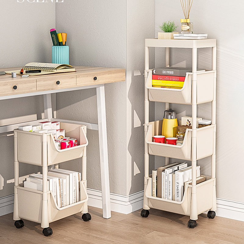 Urban Closed Back Shelf Bookcase Plastic/Acrylic Bookshelf with Caster