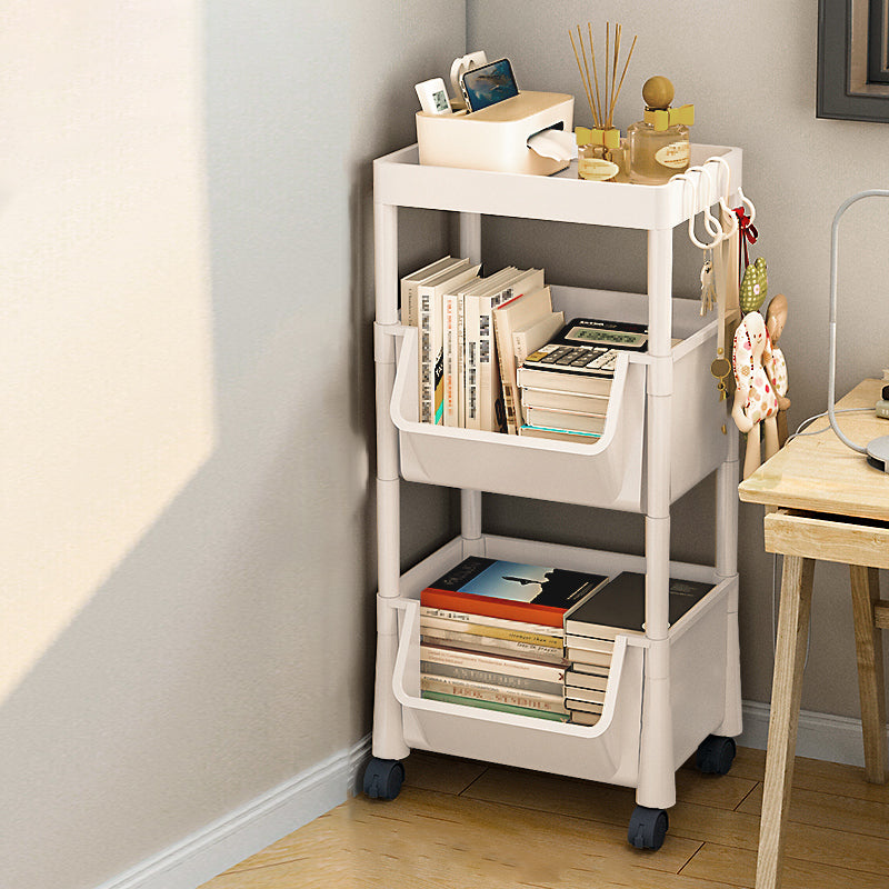 Urban Closed Back Shelf Bookcase Plastic/Acrylic Bookshelf with Caster