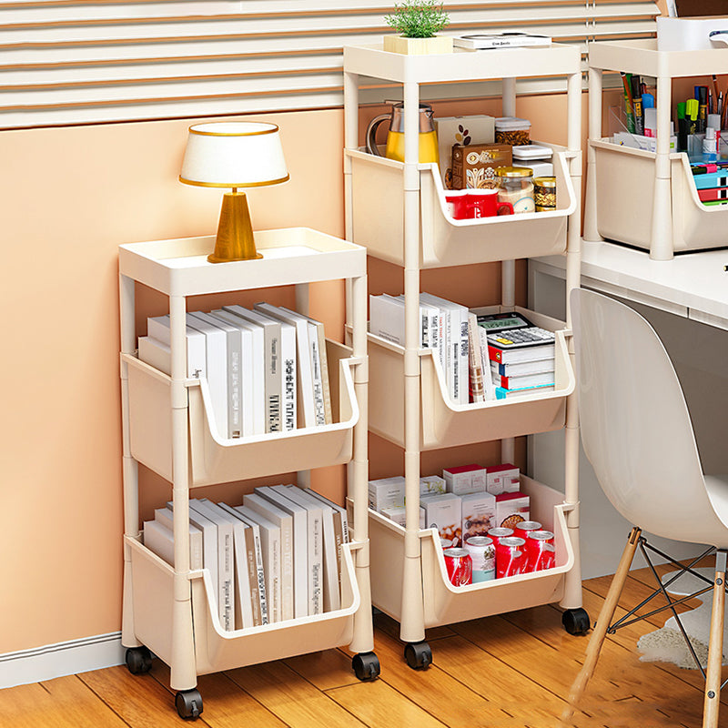 Urban Closed Back Shelf Bookcase Plastic/Acrylic Bookshelf with Caster