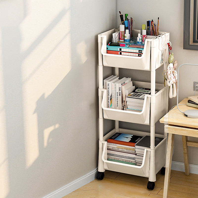 Urban Closed Back Shelf Bookcase Plastic/Acrylic Bookshelf with Caster