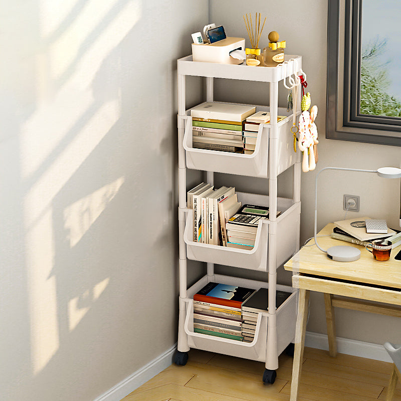 Urban Closed Back Shelf Bookcase Plastic/Acrylic Bookshelf with Caster