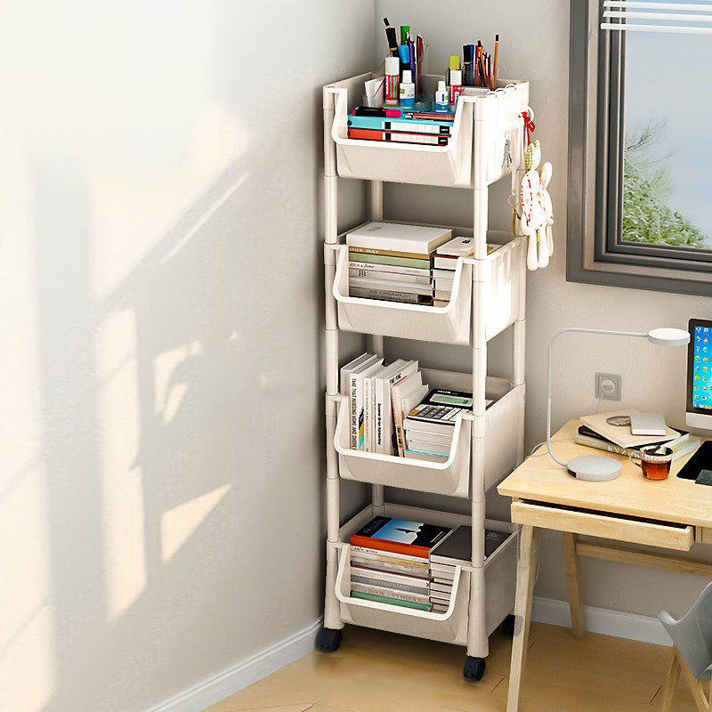 Urban Closed Back Shelf Bookcase Plastic/Acrylic Bookshelf with Caster