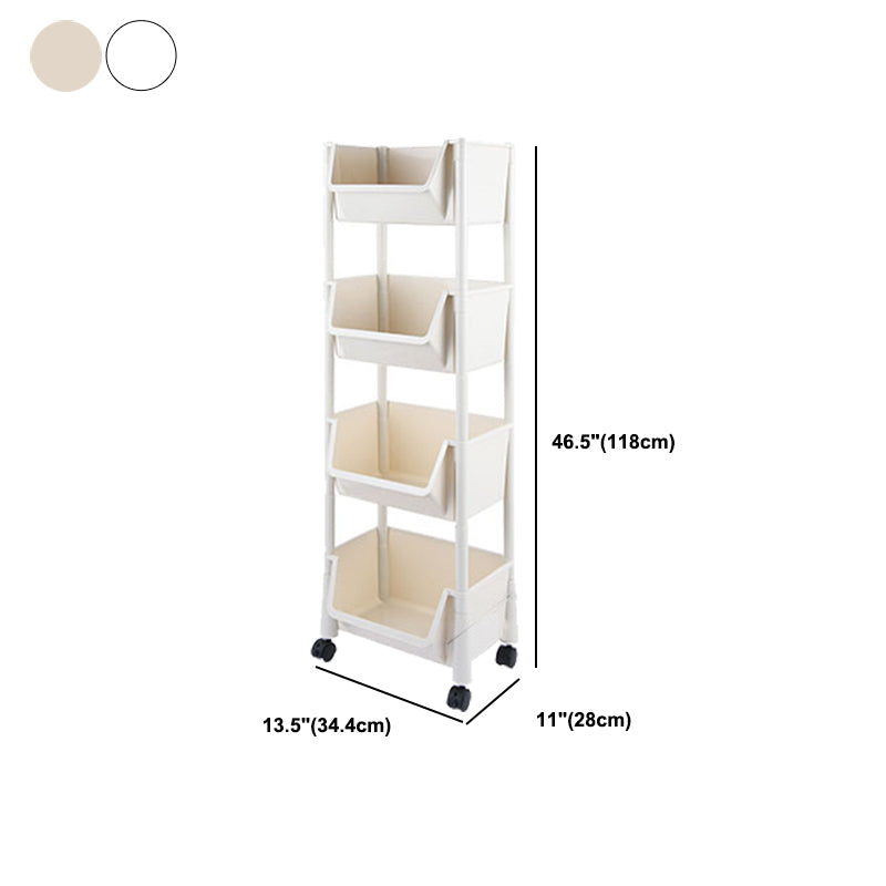 Urban Closed Back Shelf Bookcase Plastic/Acrylic Bookshelf with Caster