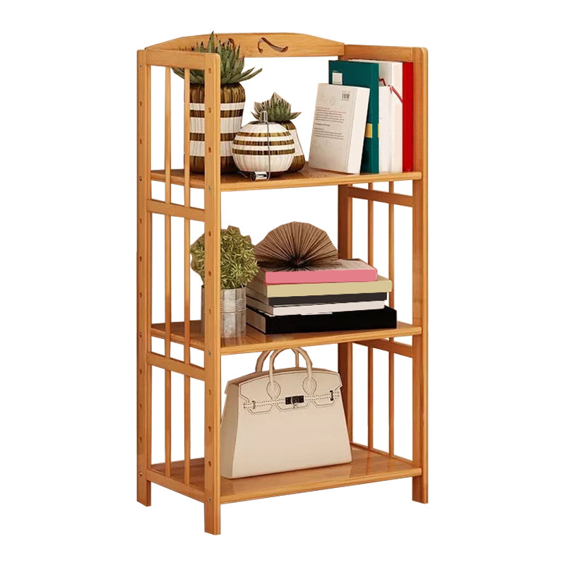 Contemporary Brown Bamboo Shelf Bookcase Open Bookcase for Study Room