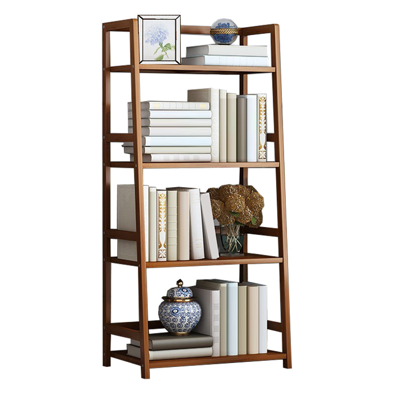 Contemporary Brown Bamboo Shelf Bookcase Open Bookcase for Study Room