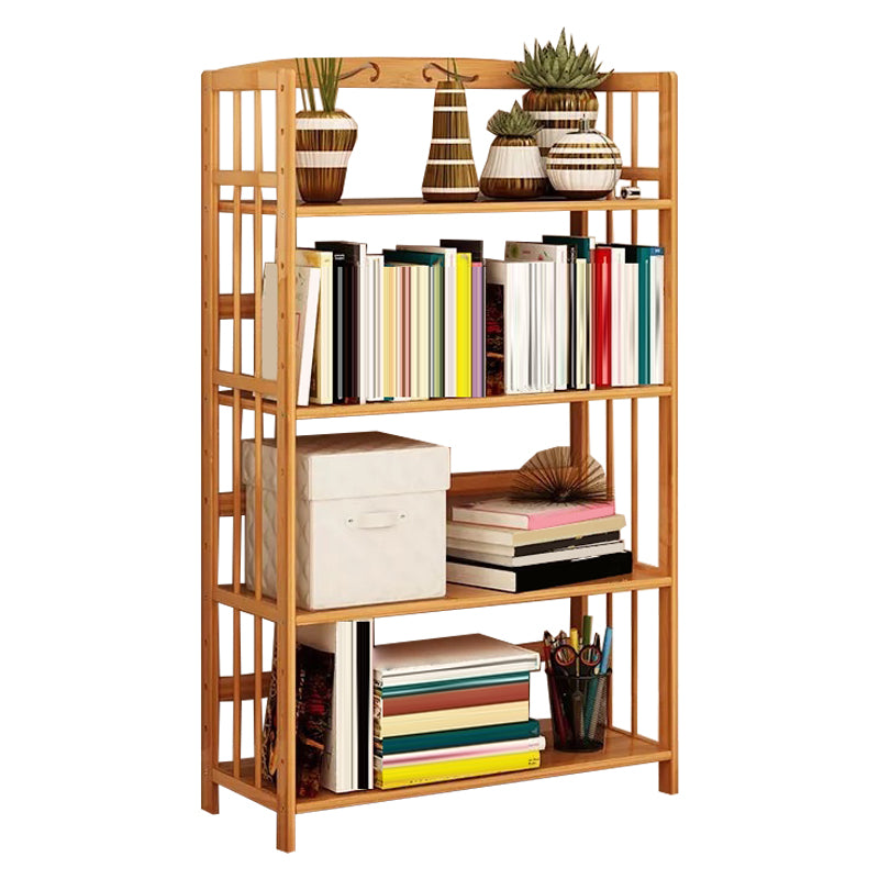 Contemporary Brown Bamboo Shelf Bookcase Open Bookcase for Study Room