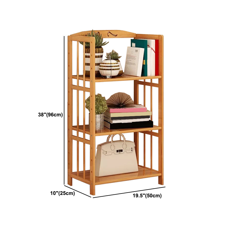 Contemporary Brown Bamboo Shelf Bookcase Open Bookcase for Study Room