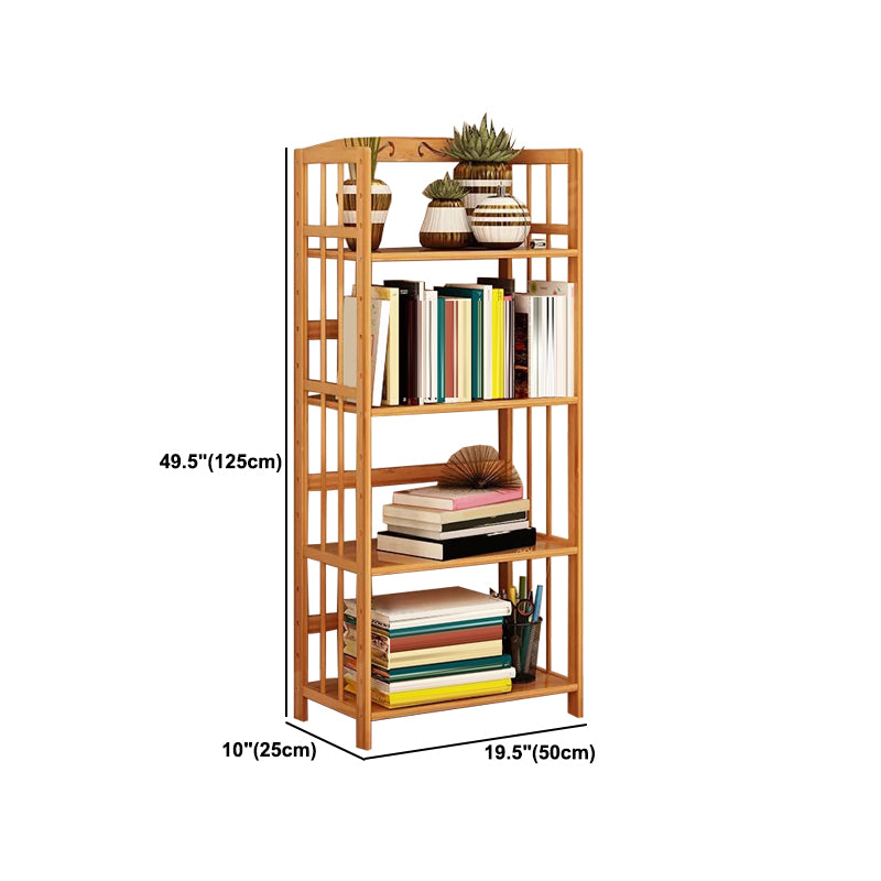 Contemporary Brown Bamboo Shelf Bookcase Open Bookcase for Study Room
