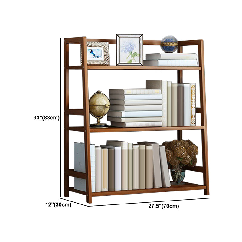Contemporary Brown Bamboo Shelf Bookcase Open Bookcase for Study Room
