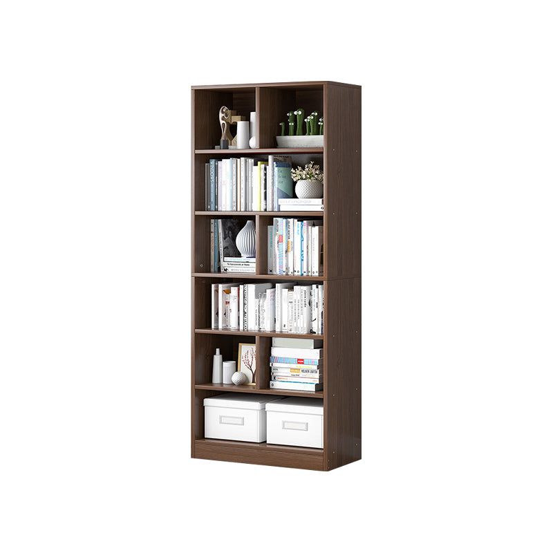 Modern Standard Book Shelf 70.47" H Closed Back Wooden Case in Matte Finish