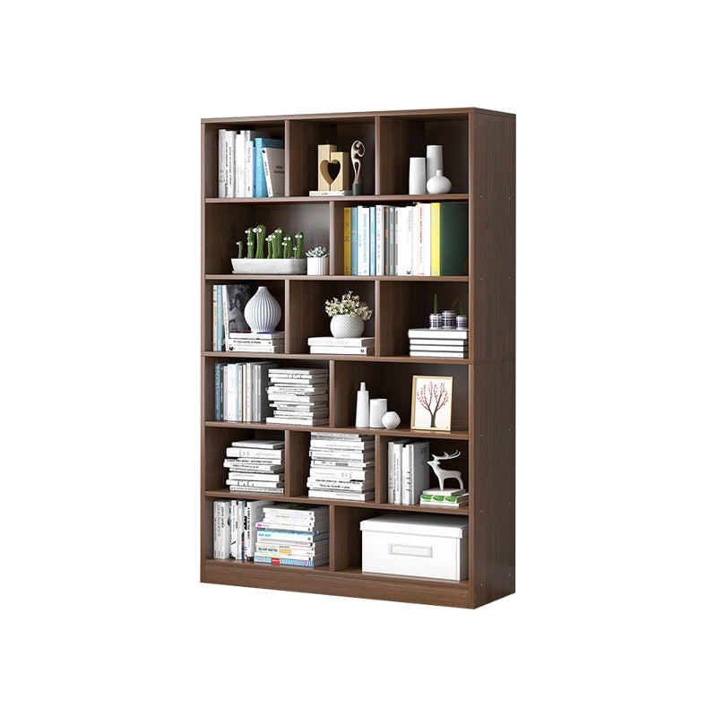 Modern Standard Book Shelf 70.47" H Closed Back Wooden Case in Matte Finish