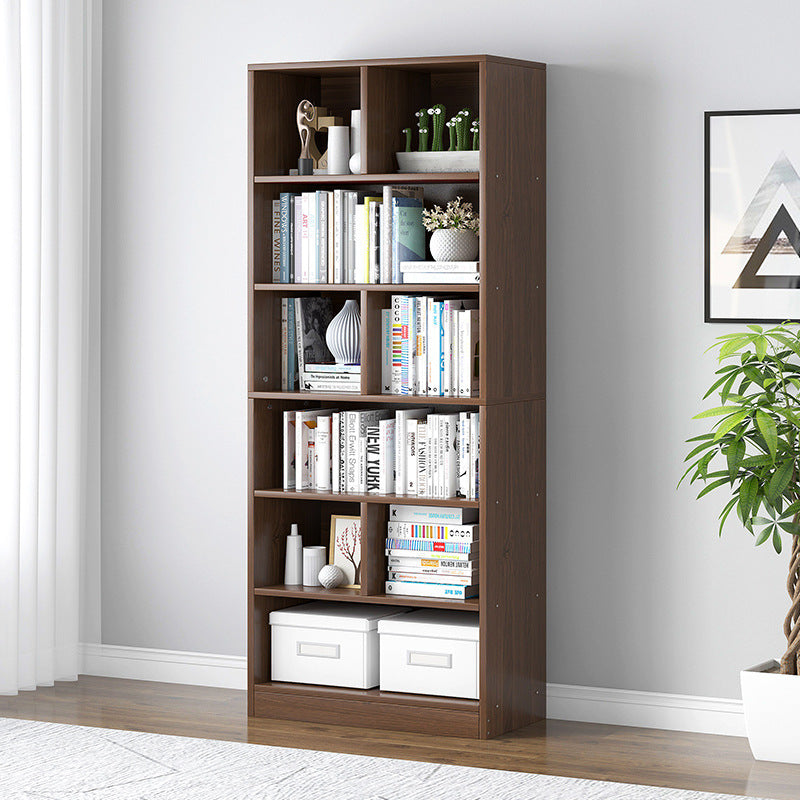 Modern Standard Book Shelf 70.47" H Closed Back Wooden Case in Matte Finish