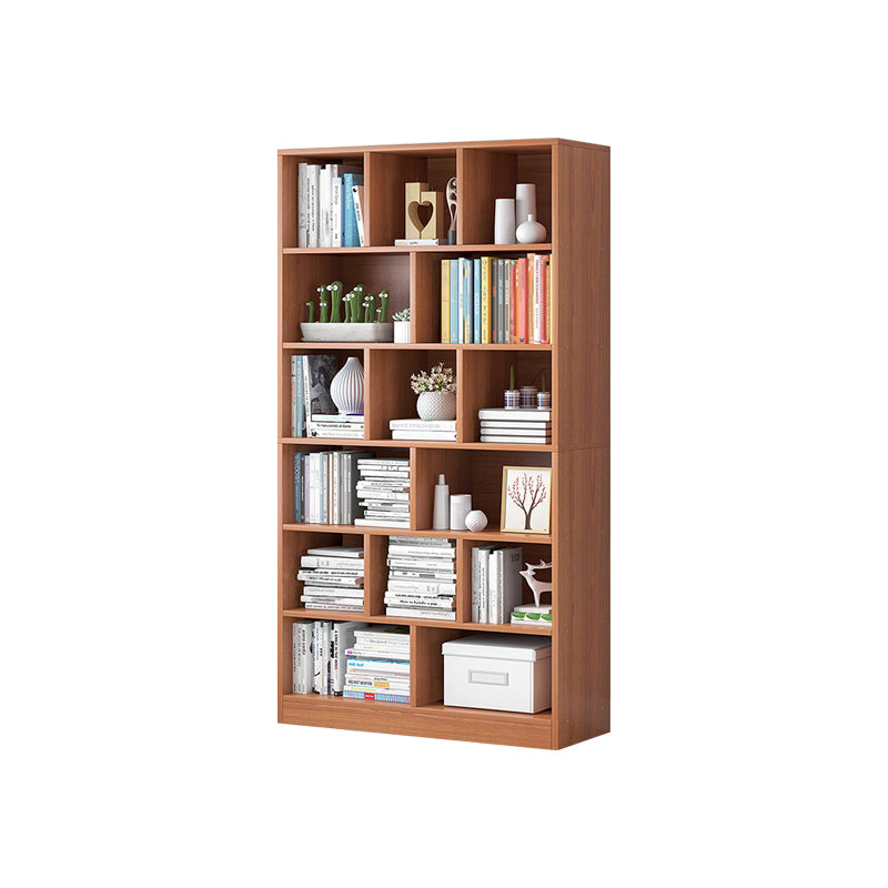 Modern Standard Book Shelf 70.47" H Closed Back Wooden Case in Matte Finish