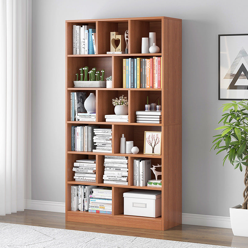 Modern Standard Book Shelf 70.47" H Closed Back Wooden Case in Matte Finish