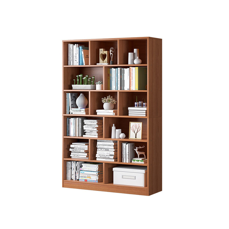 Modern Standard Book Shelf 70.47" H Closed Back Wooden Case in Matte Finish