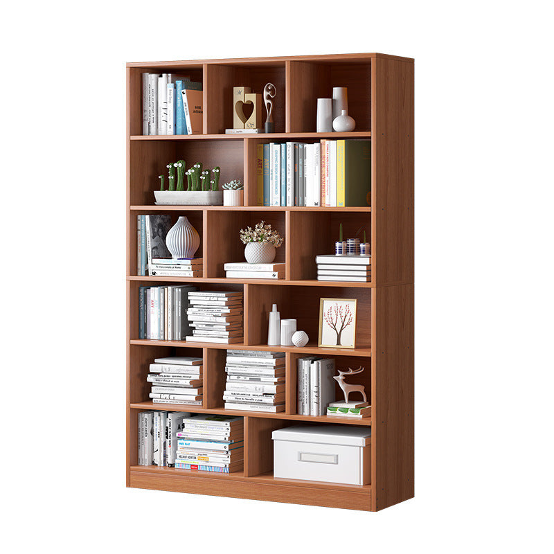 Modern Standard Book Shelf 70.47" H Closed Back Wooden Case in Matte Finish