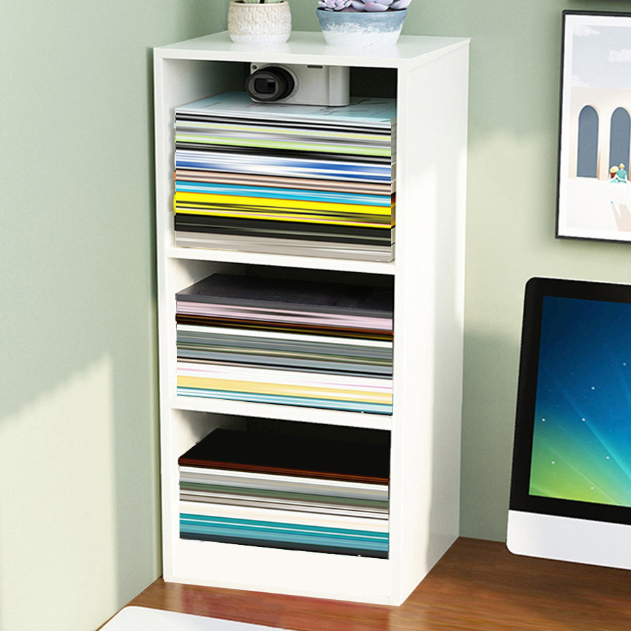 Contemporary Closed Back Book Shelf Engineered Wood Office Bookcase with Shelves