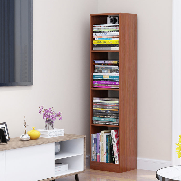 Contemporary Closed Back Book Shelf Engineered Wood Office Bookcase with Shelves