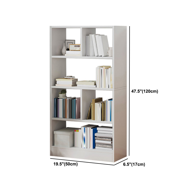 Contemporary Closed Back Book Shelf Engineered Wood Office Bookcase with Shelves
