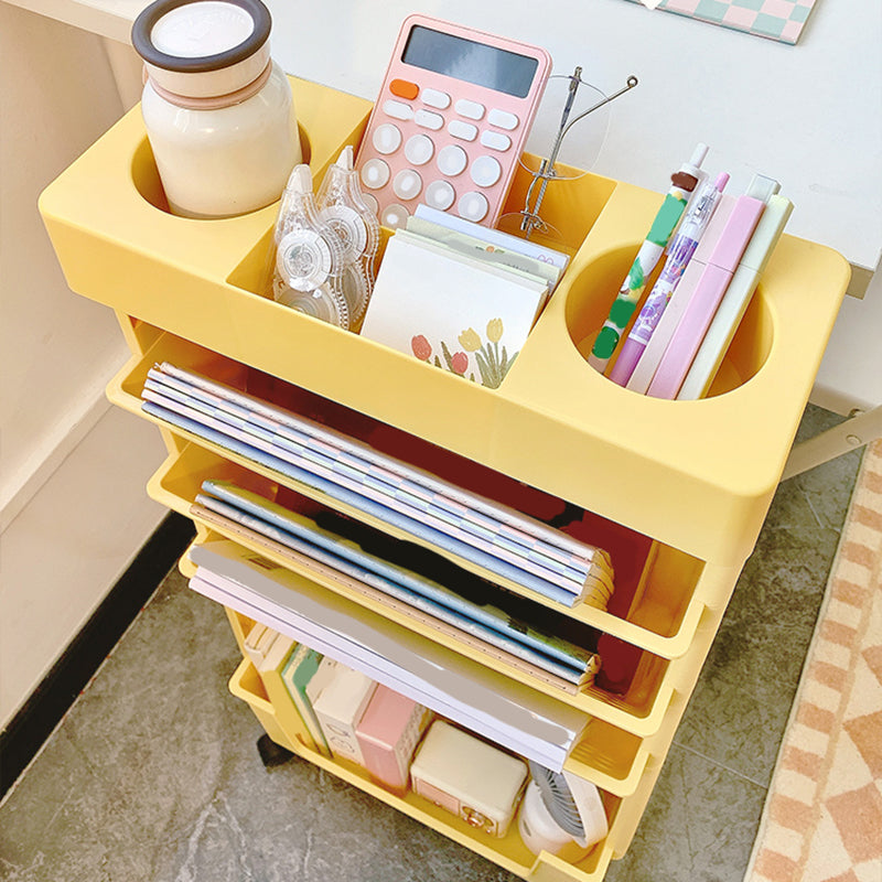 Urban 4-Tier Shelf Bookcase Plastic/Acrylic Bookshelf with Caster