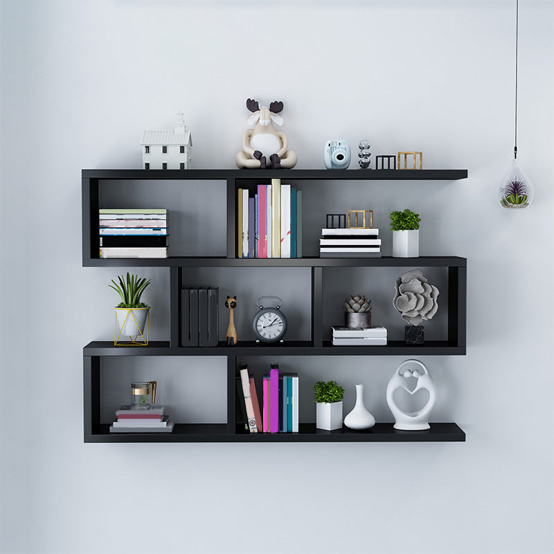 Wall Unit Open Book Shelf Modern Engineered Wood Shelf Bookcase for Home