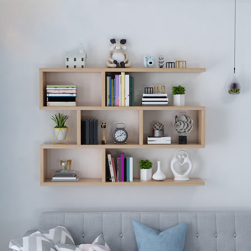 Wall Unit Open Book Shelf Modern Engineered Wood Shelf Bookcase for Home