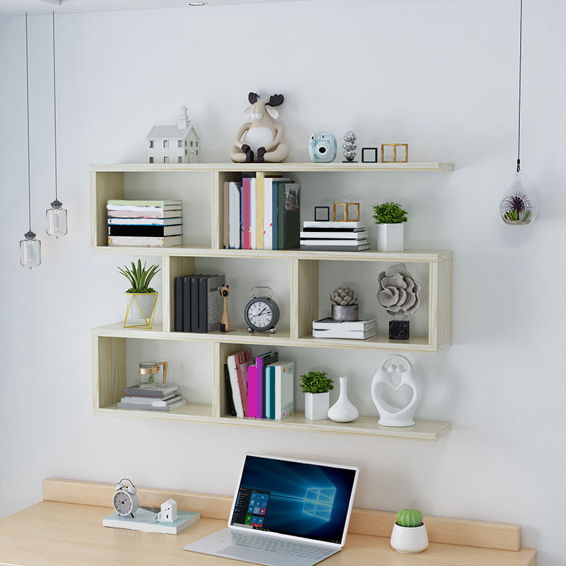 Wall Unit Open Book Shelf Modern Engineered Wood Shelf Bookcase for Home