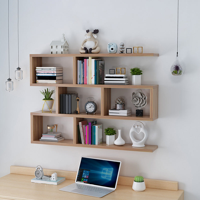 Wall Unit Open Book Shelf Modern Engineered Wood Shelf Bookcase for Home