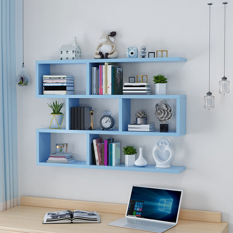 Wall Unit Open Book Shelf Modern Engineered Wood Shelf Bookcase for Home