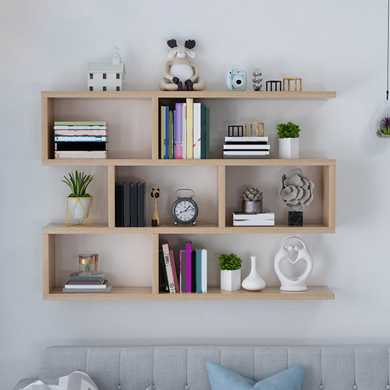 Wall Unit Open Book Shelf Modern Engineered Wood Shelf Bookcase for Home