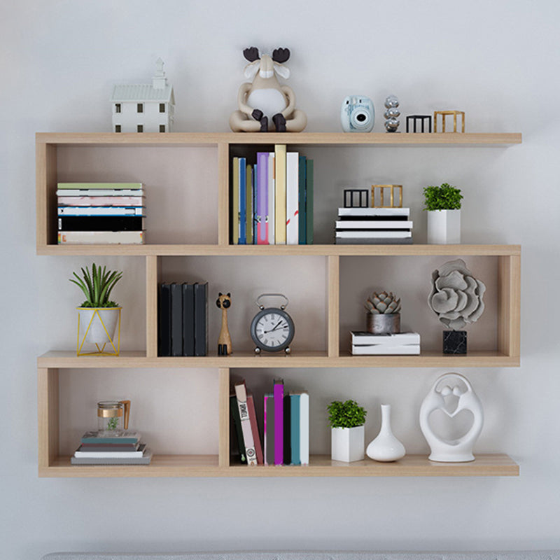 Wall Unit Open Book Shelf Modern Engineered Wood Shelf Bookcase for Home