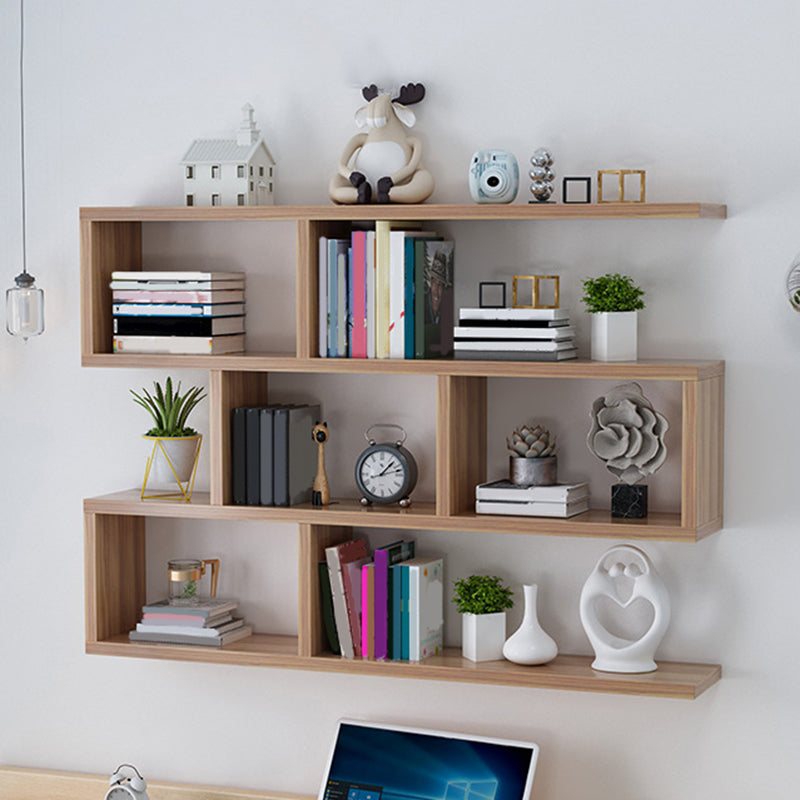 Wall Unit Open Book Shelf Modern Engineered Wood Shelf Bookcase for Home