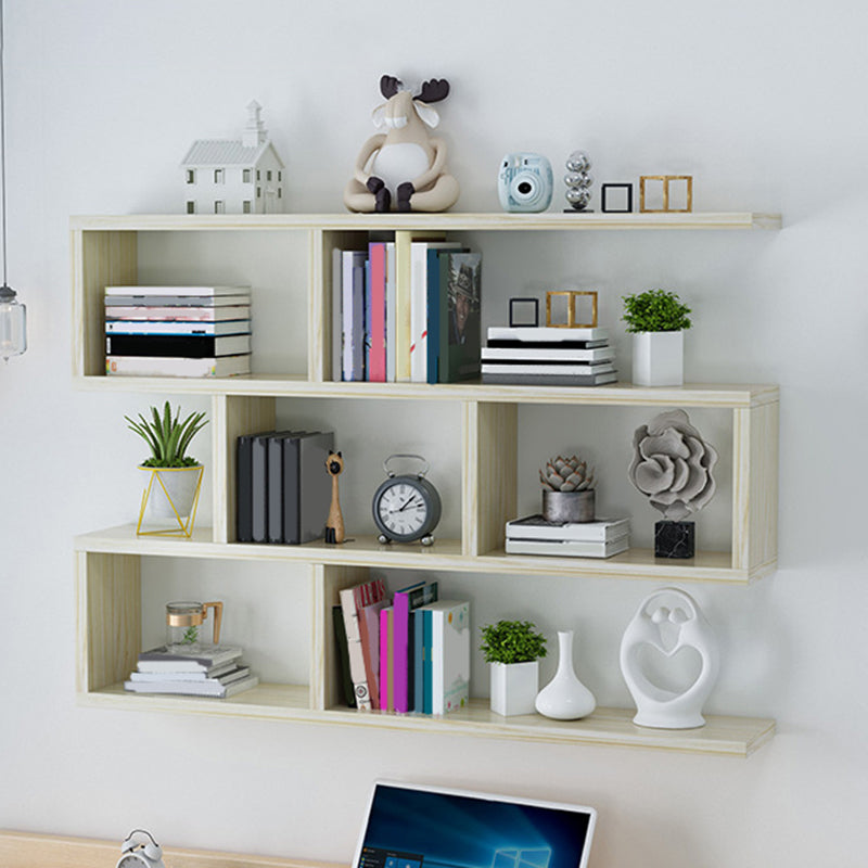 Wall Unit Open Book Shelf Modern Engineered Wood Shelf Bookcase for Home