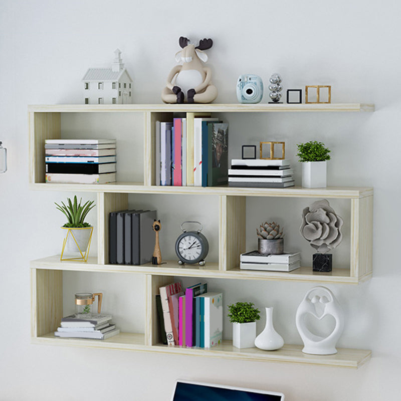 Wall Unit Open Book Shelf Modern Engineered Wood Shelf Bookcase for Home