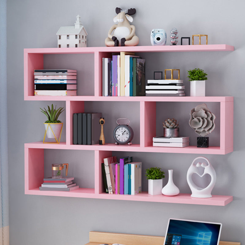 Wall Unit Open Book Shelf Modern Engineered Wood Shelf Bookcase for Home