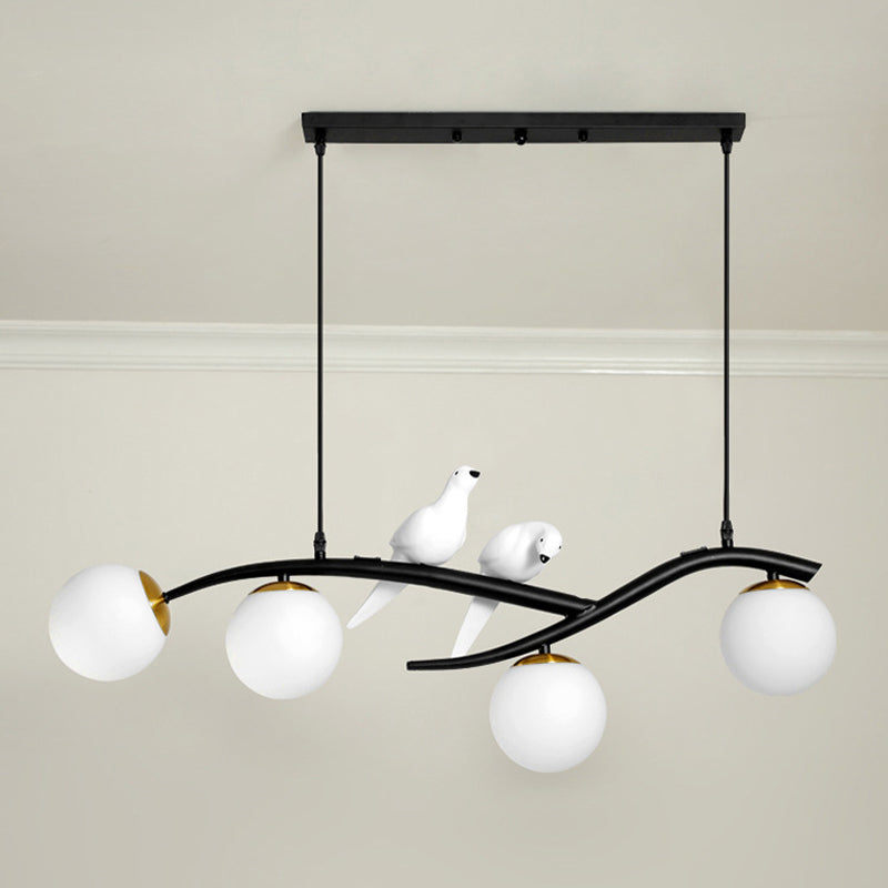 Glass Globe Shaded Ceiling Light Industrial Metal Kitchen Island Lighting