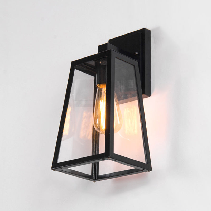 Industrial Metal Wall Light 14" High Wall Sconce with Glass for Outdoors