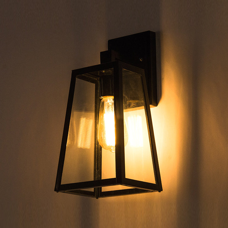 Industrial Metal Wall Light 14" High Wall Sconce with Glass for Outdoors