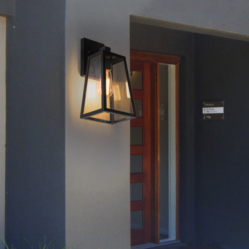 Industrial Metal Wall Light 14" High Wall Sconce with Glass for Outdoors