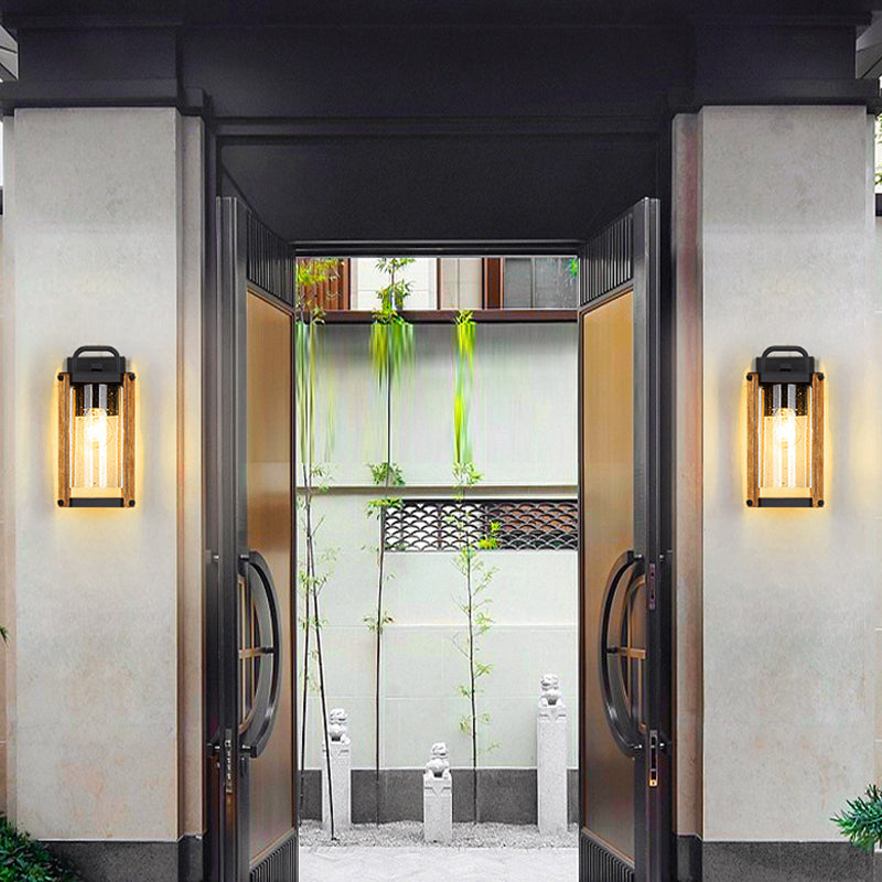 Industrial Metal Wall Light Cage Shape 11.5" High Wall Sconce with Glass for Outdoors