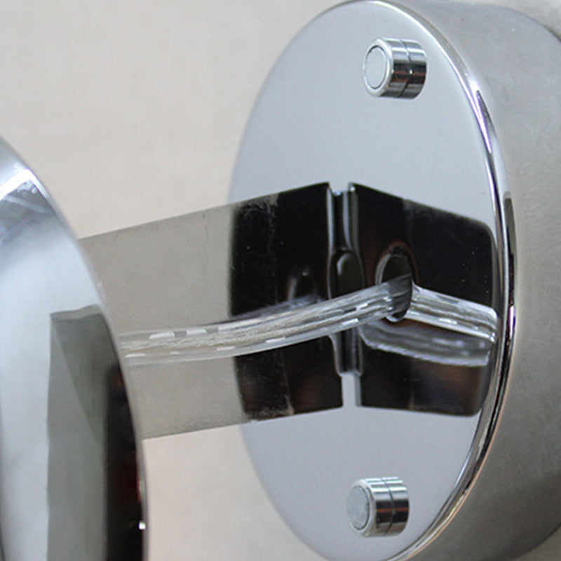 Industrial Metal Wall Light Silver Globe Wall Sconce with Glass for Bedroom