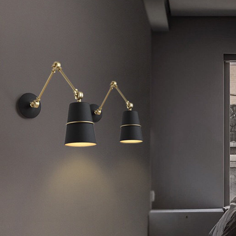 Nordic Metal Wall Light Bucket Shape Adjustable Wall Sconce for Living Room