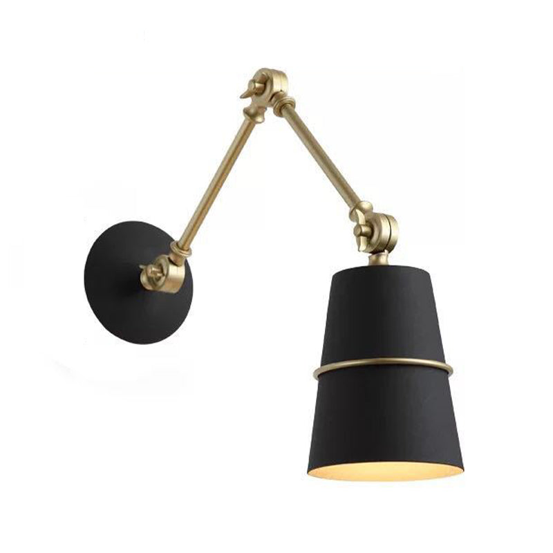 Nordic Metal Wall Light Bucket Shape Adjustable Wall Sconce for Living Room